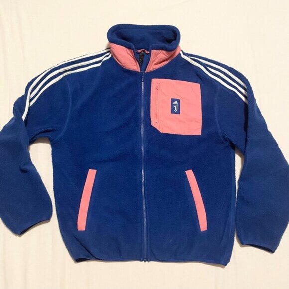 Adidas Juventus Lifestyler Fleece Jacket Mens Small Full Zip Long Sleeve - Picture 1 of 16